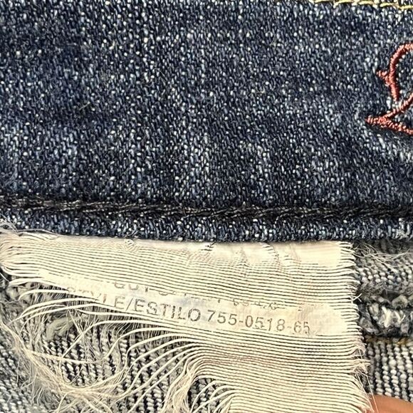 Lena Jeans Blue Denim BOHO Colorful Embroidery W28 Mid Rise Festival Button Flap - Picture 9 of 12